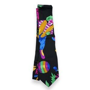 Escada by Margaretha Ley Men's Silk Clown Pattern Tie Made in Italy ~ Rare ~ 57"